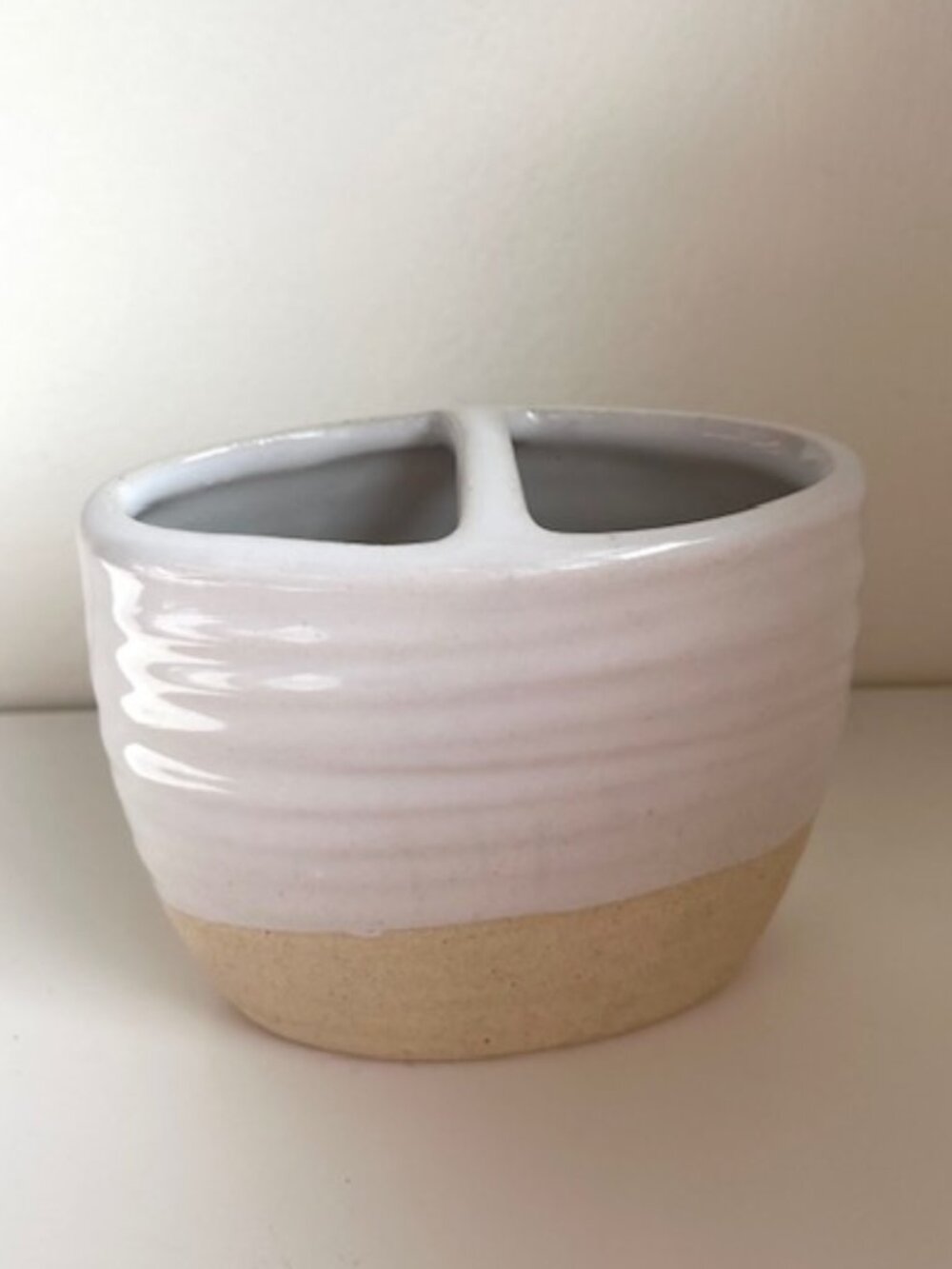 Rare Threshold Artisan Ceramic Stoneware Toothbrush Holder